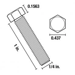 Everbilt 1/4 in.-20 x 1 in. Zinc Plated Hex Bolt (100-Pack) -Everbilt Store everbilt hex bolts 800590 c3 1000