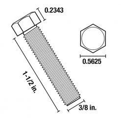 Everbilt 3/8 in.-16 x 1-1/2 in. Zinc Plated Hex Bolt (25-Pack) 10 Everbilt 3/8 in.-16 x 1-1/2 in. Zinc Plated Hex Bolt (25-Pack) -Everbilt Store everbilt hex bolts 800830 c3 1000