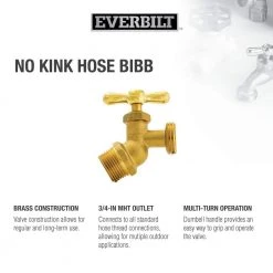 Everbilt 3/4 in. MIP Brass No-Kink Hose Bibb Valve -Everbilt Store everbilt hose bibbs 102 304eb 31 1000