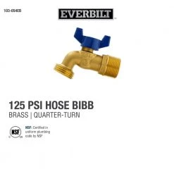 Everbilt 3/4" MIP or 1/2" FIP x 3/4 in. MHT Forged Brass Quarter Turn Hose Bibb Valve -Everbilt Store everbilt hose bibbs 103 054eb 44 1000