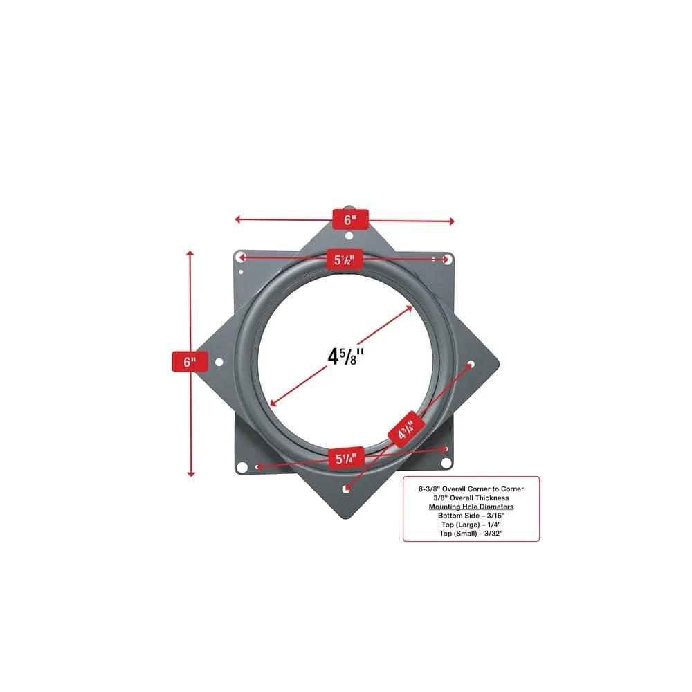Everbilt 6 in. Square Lazy-Susan Turntable with 400 lb. Load Rating 12 Everbilt 6 in. Square Lazy-Susan Turntable with 400 lb. Load Rating - Image 12