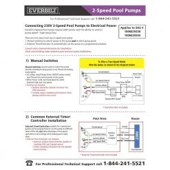 Everbilt 1 HP 2-Speed Pool Pump 230-Volt -Everbilt Store everbilt pool pumps spp10002 2sp 44 1000