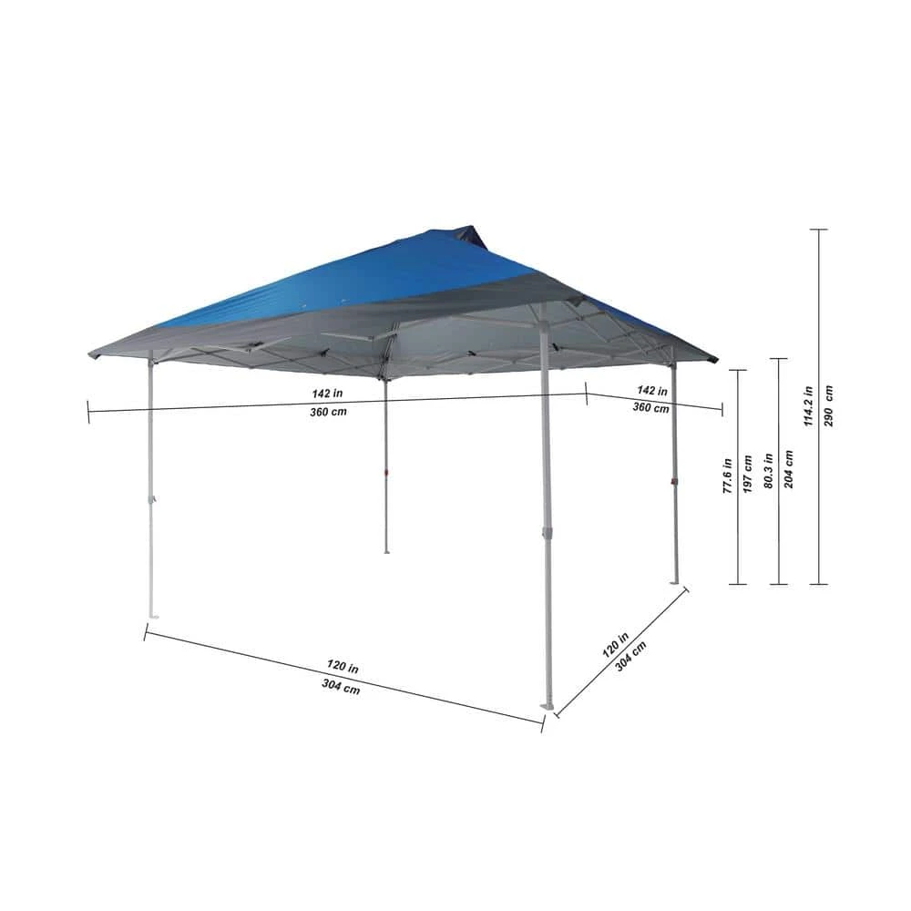 Everbilt 12 ft. x 12 ft. Blue Mega Shade Pop-Up Canopy with Grey Trim 13 Everbilt 12 ft. x 12 ft. Blue Mega Shade Pop-Up Canopy with Grey Trim - Image 13