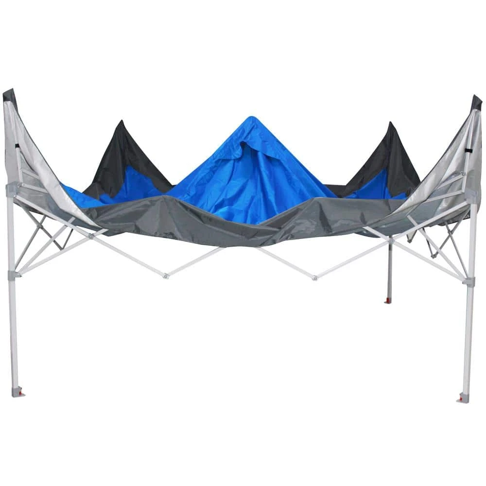 Everbilt 12 ft. x 12 ft. Blue Mega Shade Pop-Up Canopy with Grey Trim 2 Everbilt 12 ft. x 12 ft. Blue Mega Shade Pop-Up Canopy with Grey Trim - Image 2