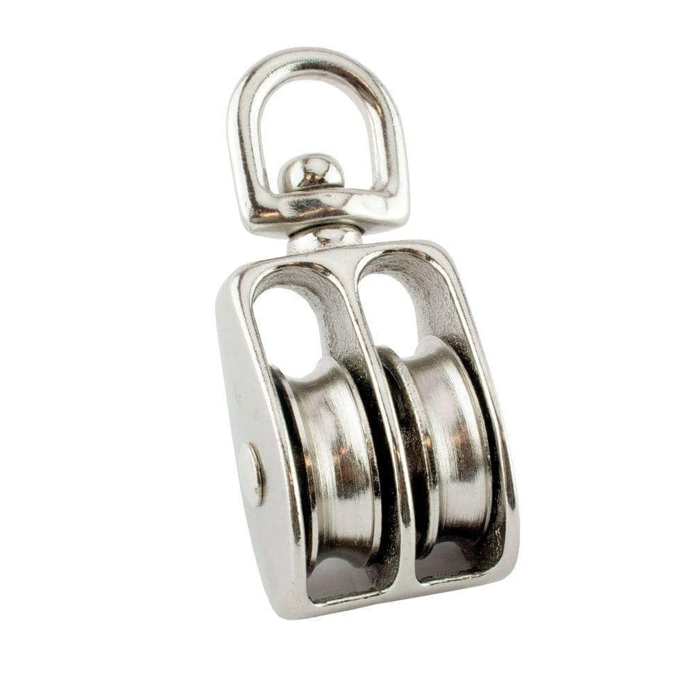 Everbilt 1-1/2 in. Nickel-Plated Swivel Double Pulley 1 Everbilt 1-1/2 in. Nickel-Plated Swivel Double Pulley