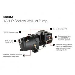 Everbilt 1/2 HP Shallow Well Jet Pump -Everbilt Store everbilt shallow well pumps j100a3 44 1000
