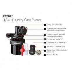 Everbilt 1/3 HP Utility Sink Pump -Everbilt Store everbilt submersible utility pumps lts250a 44 1000