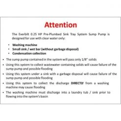 Everbilt 1/4 HP Pre-Plumbed Sink Tray System Sump Pump -Everbilt Store everbilt submersible utility pumps thd1035 fa 1000