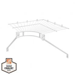 Everbilt 12 in. Fixed Mount Corner Shelf and Rod
