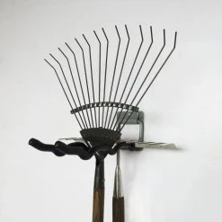 Everbilt Heavy Duty Wall Mounted Flip-Up Tool Holder with Protective Vinyl Coating in Gray 50 lbs -Everbilt Store gray black everbilt garage storage hooks 01192 1f 1000