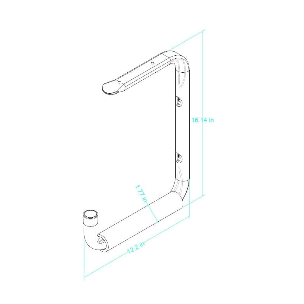 Everbilt 2-in-1 Heavy Duty Wall Mounted Steel Padded Shelf Hanger and Tool Holder in Gray 50 lbs 2 Everbilt 2-in-1 Heavy Duty Wall Mounted Steel Padded Shelf Hanger and Tool Holder in Gray 50 lbs - Image 2