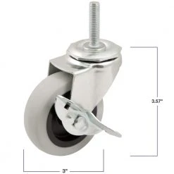 Everbilt 2 in. Gray Rubber Like TPR and Steel Swivel Threaded Stem Caster with Locking Brake and 80 lb. Load Rating -Everbilt Store grays everbilt casters 4031245eb c3 1000