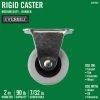 Everbilt 2 in. Gray Rubber Like TPR and Steel Rigid Plate Caster with 90 lb. Load Rating