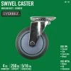Everbilt 4 in. Gray Rubber Like TPR and Steel Swivel Plate Caster with 250 lb. Load Rating