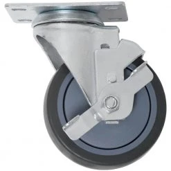Everbilt 4 in. Gray Rubber Like TPR and Steel Swivel Plate Caster with Locking Brake and 250 lb. Load Rating -Everbilt Store grays everbilt casters 4034445eb c3 1000