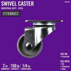 Everbilt 2 in. Gray Cast Iron Swivel Plate Caster with 150 lb. Load Rating