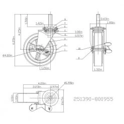 Everbilt 4 in. Medium Duty Gray TPR Caster Stem Mount with Brake 130 lbs. Weight Capacity -Everbilt Store grays everbilt casters 800955 e1 1000