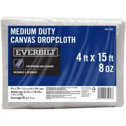 Everbilt 4 ft. x 15 ft. 8 oz. Canvas Drop Cloth -Everbilt Store grays everbilt drop cloths bari dp8 4 15 c3 1000