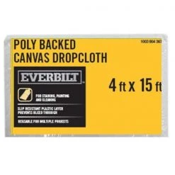 Everbilt 4ft. x 15ft. Poly Backed Drop cloth 5 Everbilt 4ft. x 15ft. Poly Backed Drop cloth -Everbilt Store grays everbilt drop cloths bari lam 4 15 d4 1000