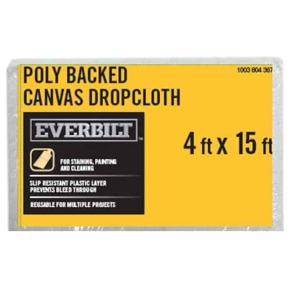 Everbilt 4ft. x 15ft. Poly Backed Drop cloth 3 Everbilt 4ft. x 15ft. Poly Backed Drop cloth - Image 3