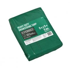 Everbilt 9 ft. x 9 ft. Green Heavy Duty Drawstring Tarp