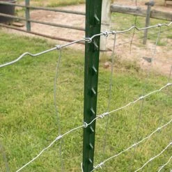 Everbilt 1-3/4 in. x 3-1/2 in. x 7 ft. Green Steel Fence T-Post -Everbilt Store green everbilt garden fencing 901177eb 44 1000
