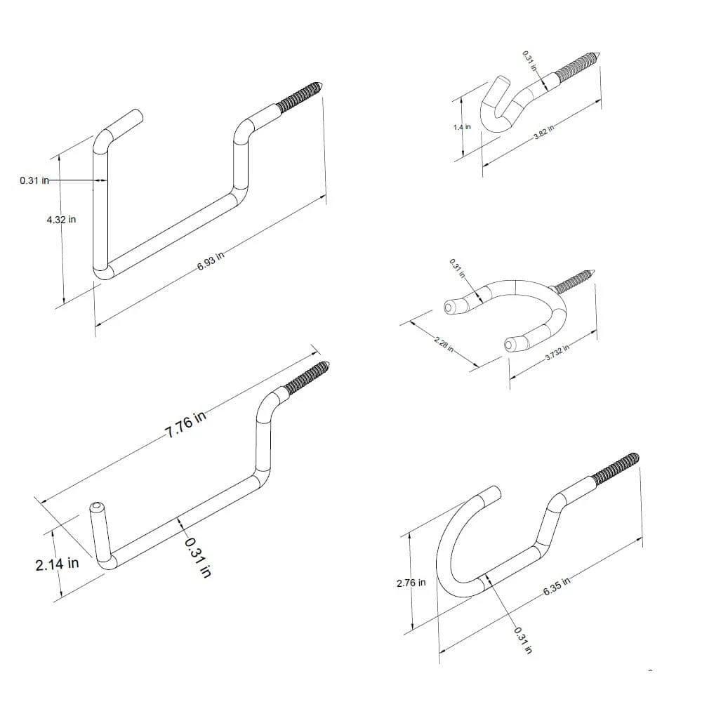 Everbilt Multi-Use Assorted Garage Storage Vinyl Coated Steel Screw-In Hooks Value Pack (10-Pack) 2 Everbilt Multi-Use Assorted Garage Storage Vinyl Coated Steel Screw-In Hooks Value Pack (10-Pack) - Image 2