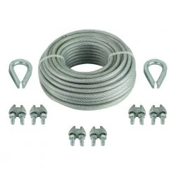 Everbilt 1/8 in. x 30 ft. Vinyl Coated Steel Wire Rope Kit