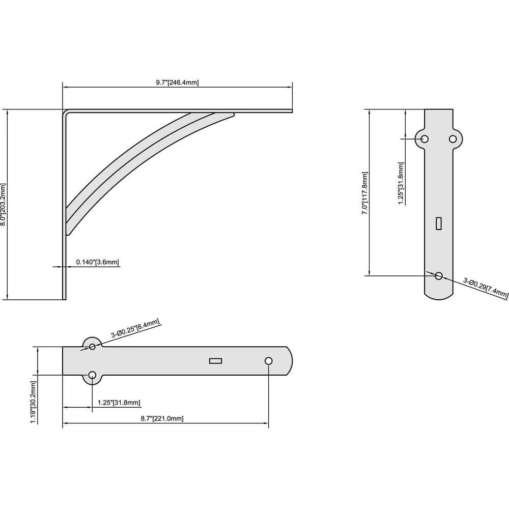 Everbilt 10 in. x 8 in. Oil-Rubbed Bronze Heavy Duty Shelf Bracket 5 Everbilt 10 in. x 8 in. Oil-Rubbed Bronze Heavy Duty Shelf Bracket - Image 5