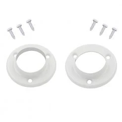Everbilt 1-3/8 in. White Metal Pole Sockets (2-Pack)