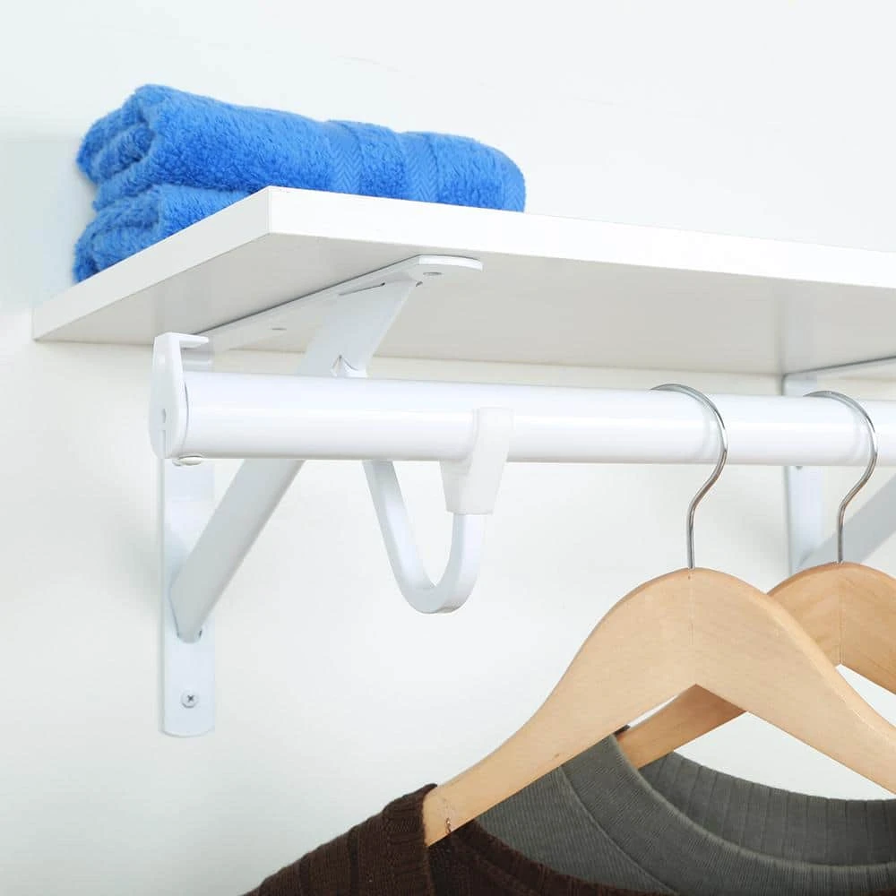 Everbilt 48 in. - 72 in. White Heavy Duty Adjustable Closet Rod 2 Everbilt 48 in. - 72 in. White Heavy Duty Adjustable Closet Rod - Image 2