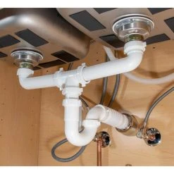 Everbilt 1-1/2 in. White Plastic Slip-Joint Sink Drain Center Outlet Waste -Everbilt Store white everbilt drains drain parts c9123ab c3 1000