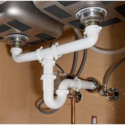 Everbilt 1-1/2 in. x 16 in. White Plastic Double Slip-Joint Sink Drain Tailpiece Extension Tube -Everbilt Store white everbilt drains drain parts c9793e 40 1000