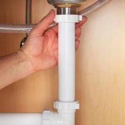 Everbilt 1-1/2 in. x 12 in. White Plastic Flanged Strainer Sink Drain Tailpiece Extension Tube -Everbilt Store white everbilt drains drain parts c9803 76 1000