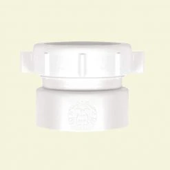 Everbilt 1-1/2 in. White Plastic Threaded Sink Drain Pipe Adapter with Slip-Joint Nut and Washer