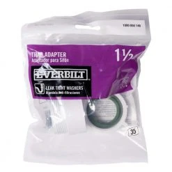 Everbilt 1-1/2 in. White Plastic Threaded Sink Drain Pipe Adapter with Slip-Joint Nut and Washer -Everbilt Store white everbilt faucet hose adapters c9000a 76 1000