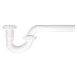 Everbilt 1-1/4 in. White Plastic Sink Drain P-Trap with Reversible J-Bend