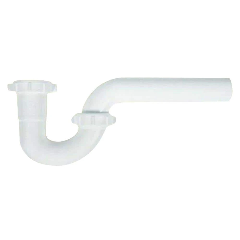 Everbilt 1-1/2 in. White Plastic Sink Drain P-Trap with Reversible J-Bend 1 Everbilt 1-1/2 in. White Plastic Sink Drain P-Trap with Reversible J-Bend