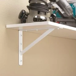 Everbilt 12 in. x 8 in. White Heavy Duty Shelf Bracket -Everbilt Store white everbilt shelving brackets 14327 4f 1000