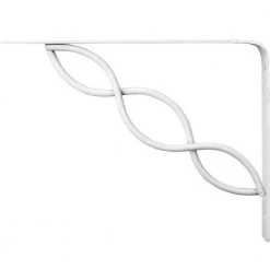 Everbilt 8 in. x 6 in. White Scroll Decorative Shelf Bracket