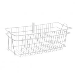 Everbilt 18.90 in. H x 8.86 in. W White Steel 1-Drawer Wide Mesh Wire Basket -Everbilt Store white everbilt wire closet drawers 90236 40 1000