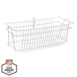 Everbilt 18.90 in. H x 8.86 in. W White Steel 1-Drawer Wide Mesh Wire Basket