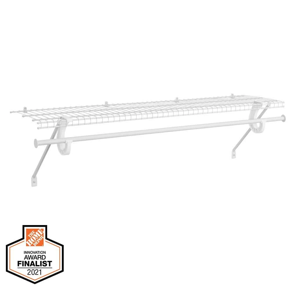 Everbilt 4 ft. x 12 in. Fixed Mount Kit with Closet Rod 1 Everbilt 4 ft. x 12 in. Fixed Mount Kit with Closet Rod