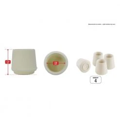 Everbilt 1 in. Off-White Rubber Leg Caps for Table, Chair, and Furniture Leg Floor Protection (4-Pack) -Everbilt Store whites everbilt furniture accessories 49121 76 1000