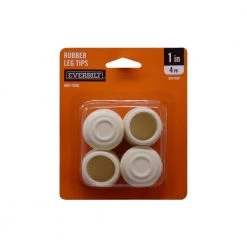 Everbilt 1 in. Off-White Rubber Leg Caps for Table, Chair, and Furniture Leg Floor Protection (4-Pack) -Everbilt Store whites everbilt furniture accessories 49121 77 1000
