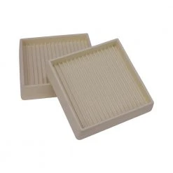 Everbilt 3 in. Off-White Square Smooth Rubber Floor Protector Furniture Cups for Carpet & Hard Floors (2-Pack)