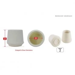 Everbilt 1-1/2 in. Off-White Rubber Leg Caps for Table, Chair, and Furniture Leg Floor Protection (2-Pack) -Everbilt Store whites everbilt furniture accessories 49225 76 1000