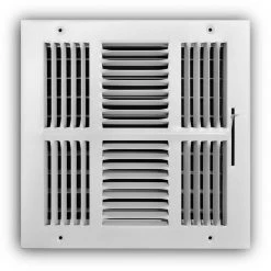 Everbilt 10 in. x 10 in. 4-Way Steel Wall/Ceiling Register in White