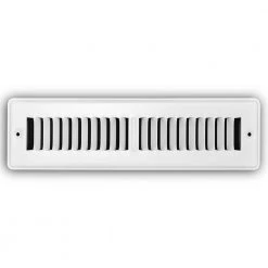 Everbilt 2 in. x 12 in. 2-Way Steel Toe-Kick Floor Grille in White