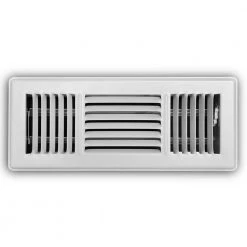 Everbilt 12 in. x 4 in. 3-Way Floor Diffuser in White